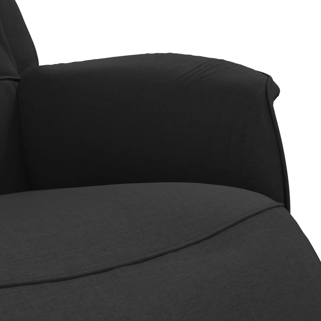 Fauteuil inclinable avec repose-pieds noir tissu - XIOS