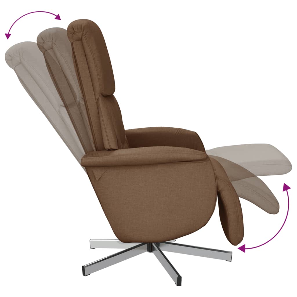 Fauteuil inclinable avec repose-pieds marron tissu - XIOS
