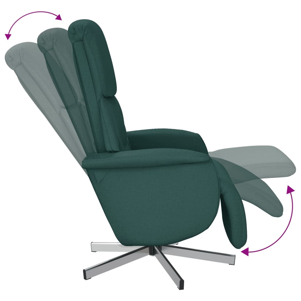 Fauteuil inclinable avec repose-pieds vert foncé tissu - XIOS