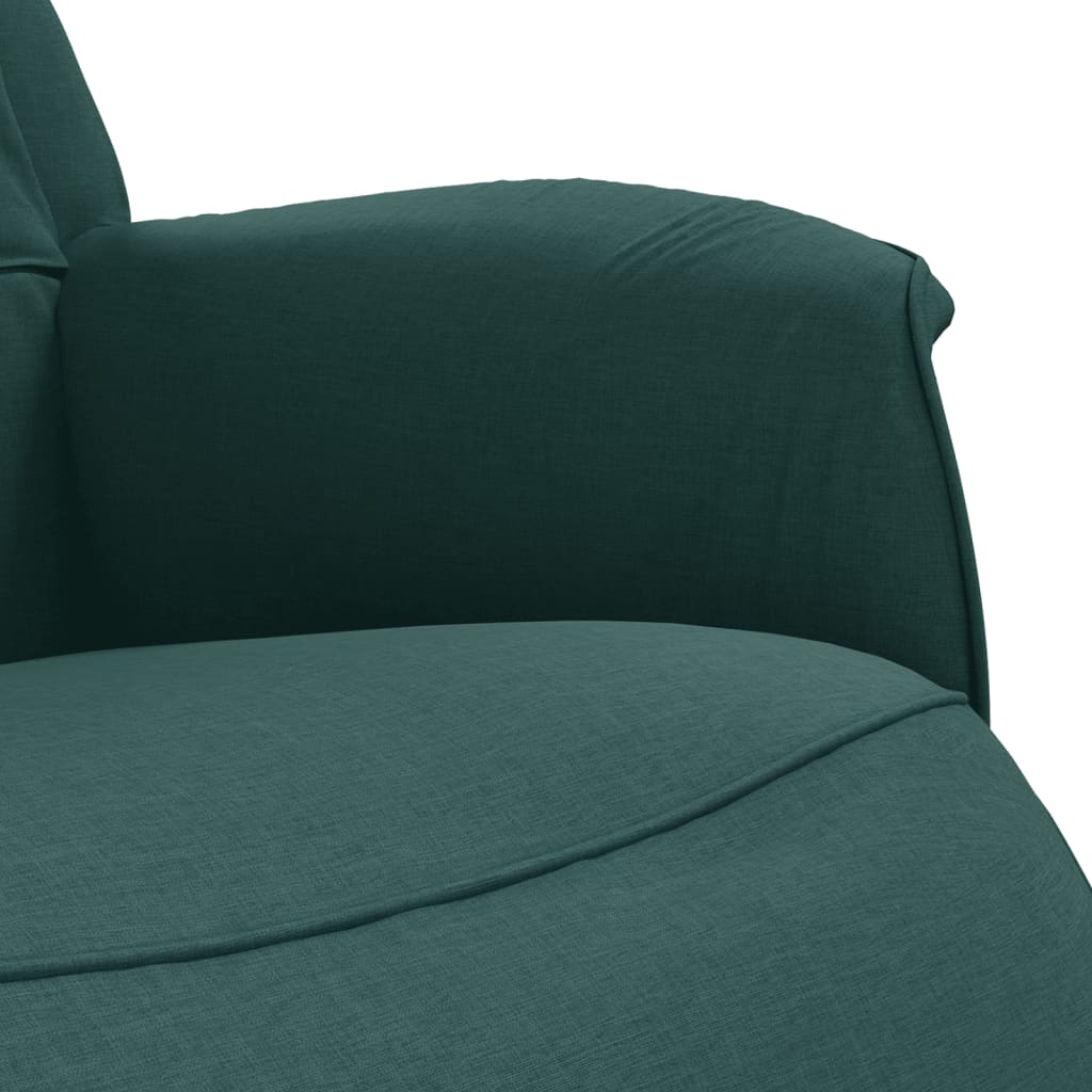 Fauteuil inclinable avec repose-pieds vert foncé tissu - XIOS