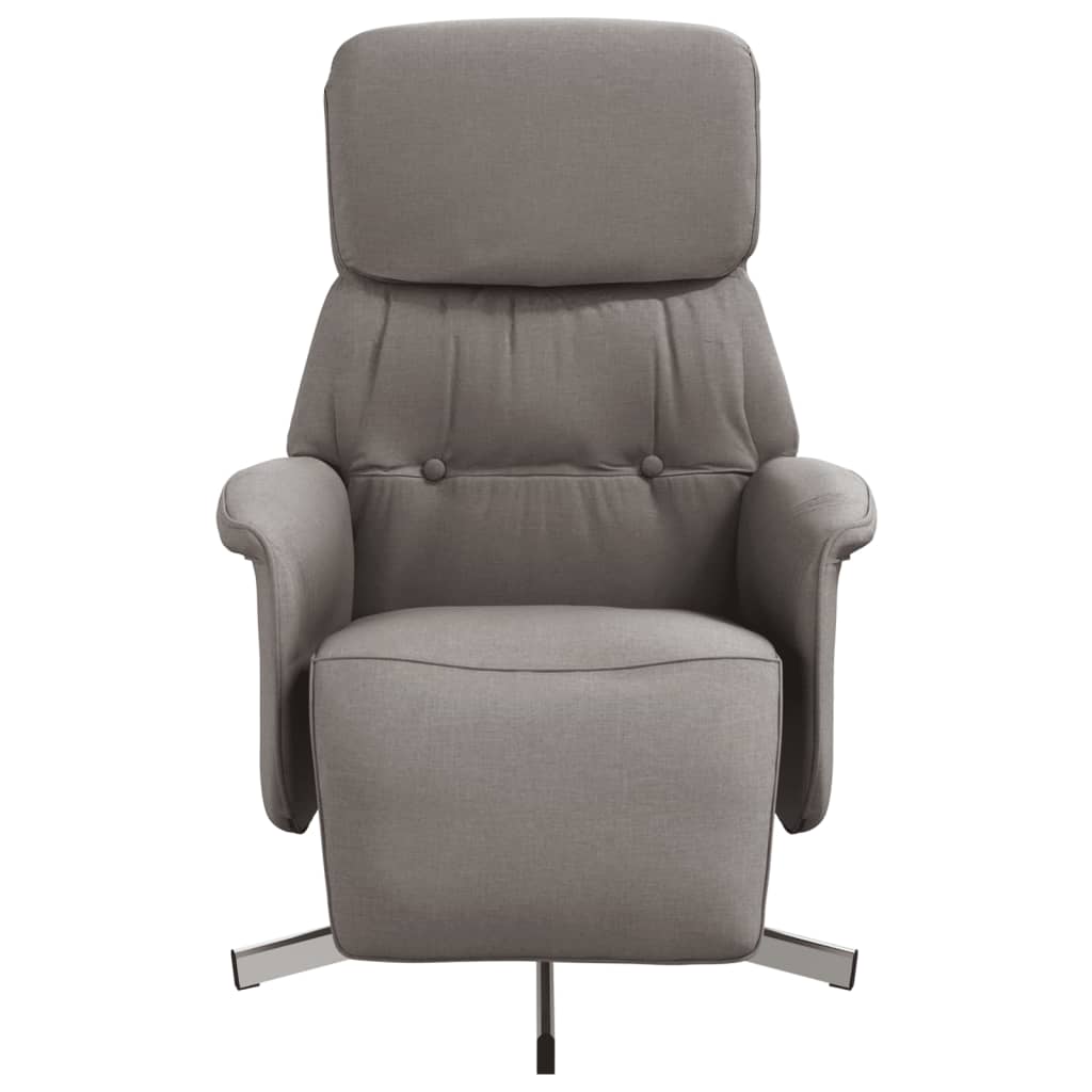 Fauteuil inclinable avec repose-pieds taupe tissu - XIOS