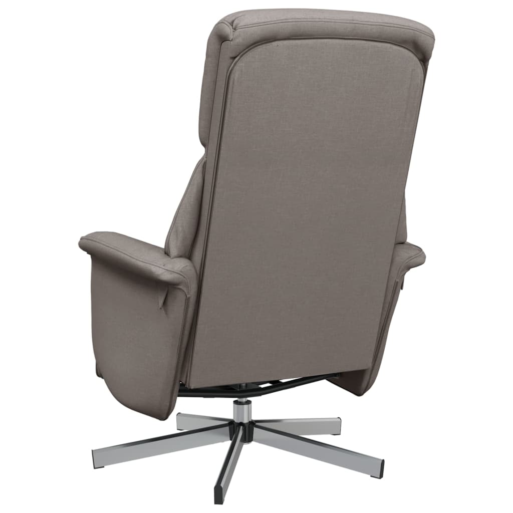 Fauteuil inclinable avec repose-pieds taupe tissu - XIOS