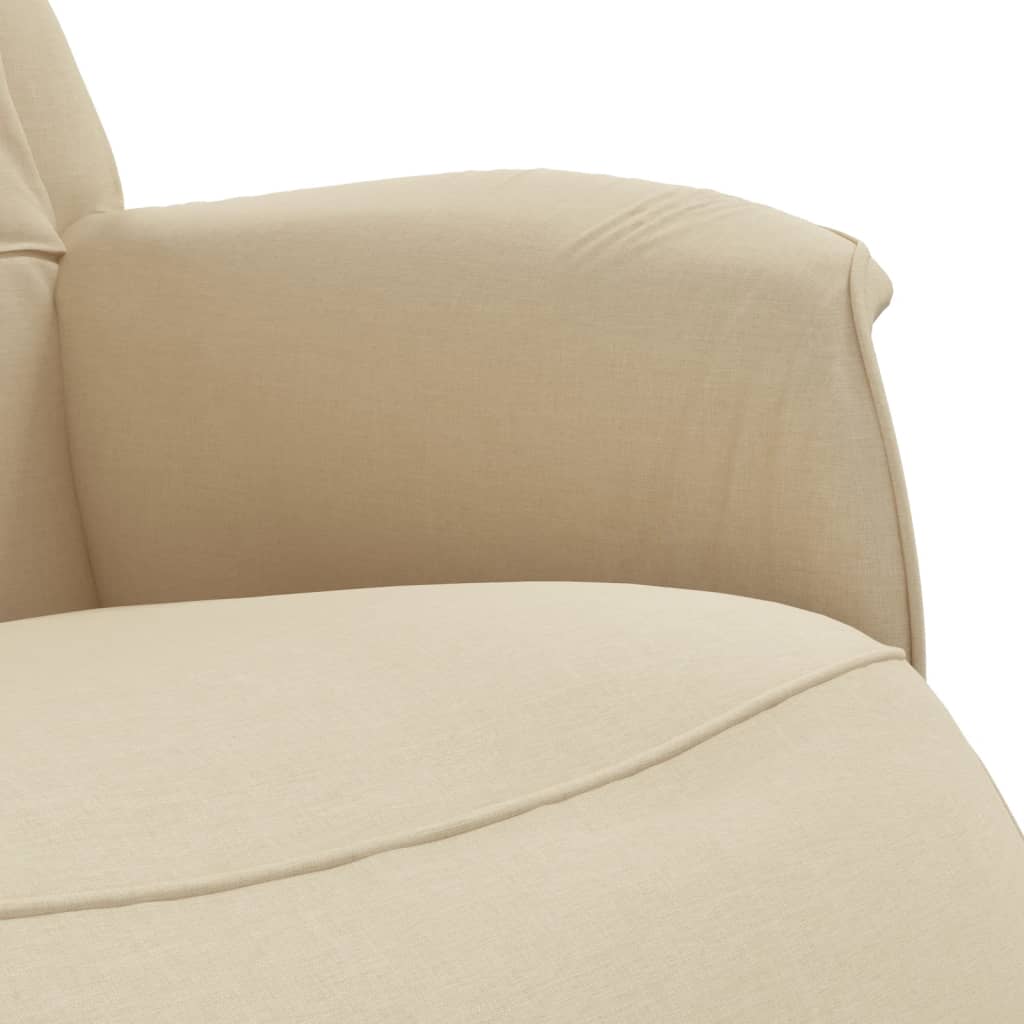 Fauteuil inclinable avec repose-pied crème tissu - XIOS
