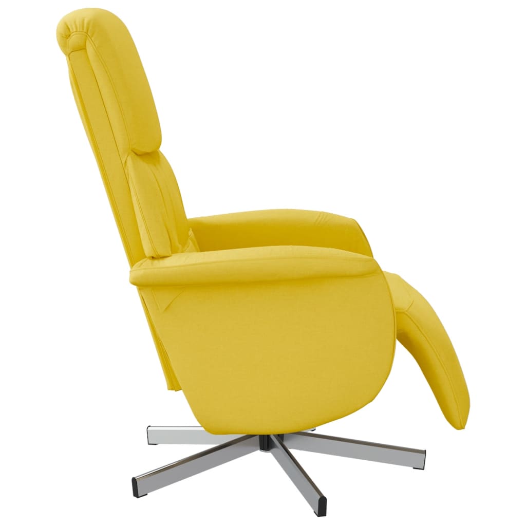 Fauteuil inclinable avec repose-pieds jaune clair tissu - XIOS