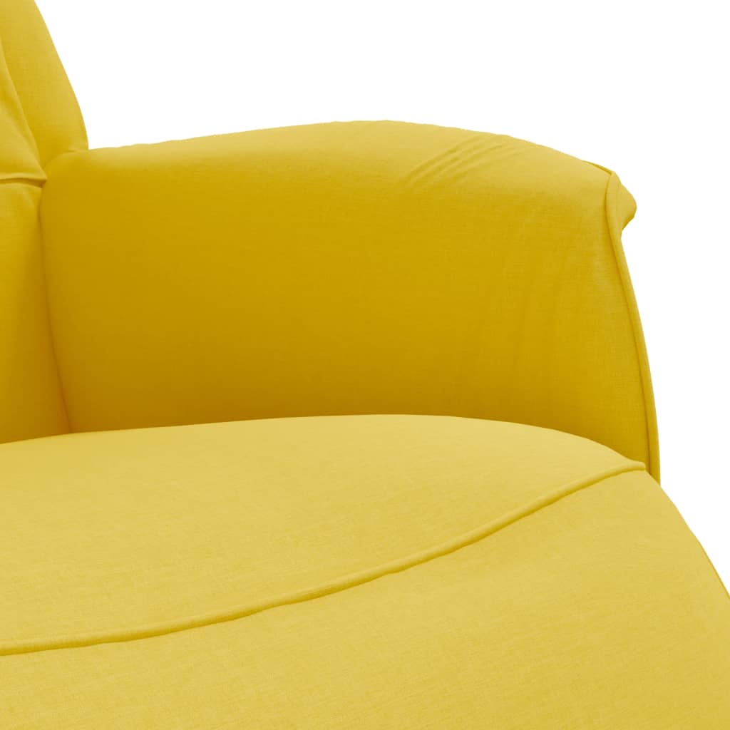 Fauteuil inclinable avec repose-pieds jaune clair tissu - XIOS