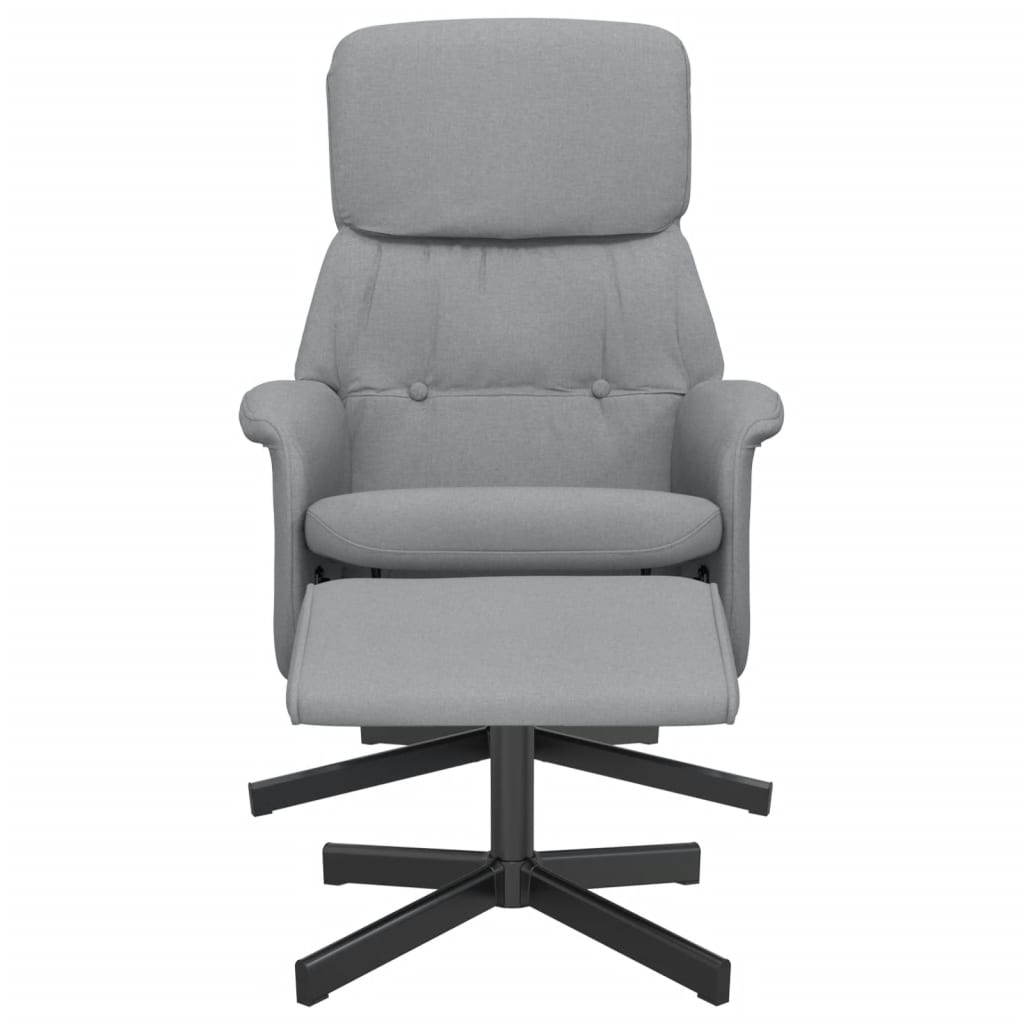 Fauteuil inclinable avec repose-pied gris clair tissu - XIOS