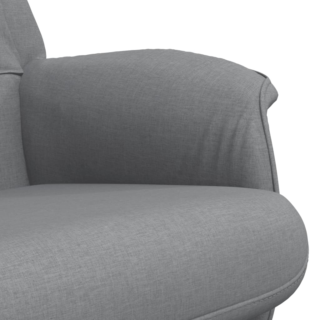 Fauteuil inclinable avec repose-pied gris clair tissu - XIOS
