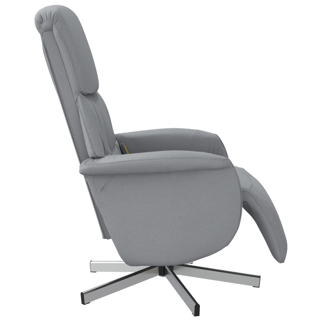 Fauteuil inclinable de massage et repose-pieds gris clair tissu - XIOS