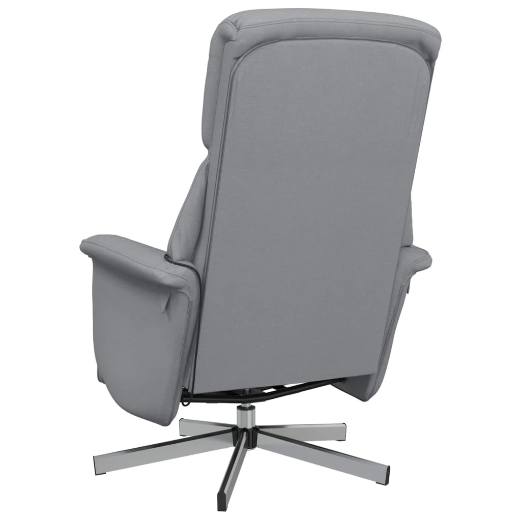 Fauteuil inclinable de massage et repose-pieds gris clair tissu - XIOS