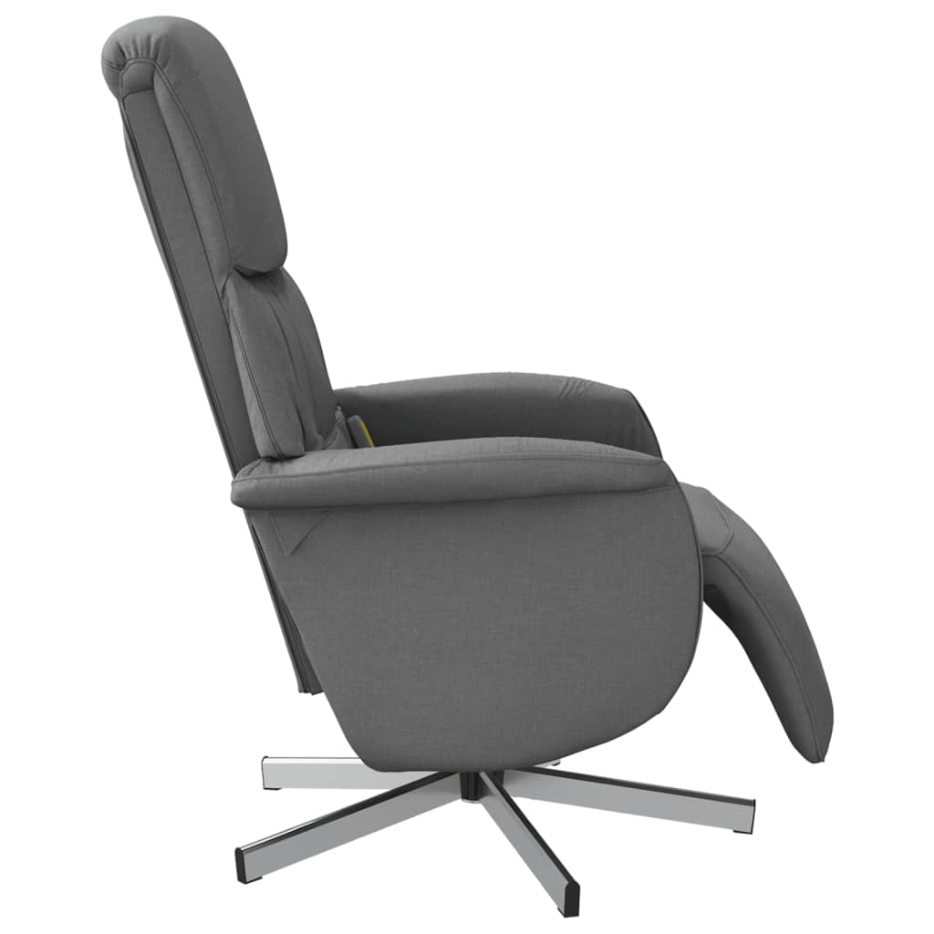 Fauteuil inclinable de massage et repose-pieds gris foncé tissu - XIOS