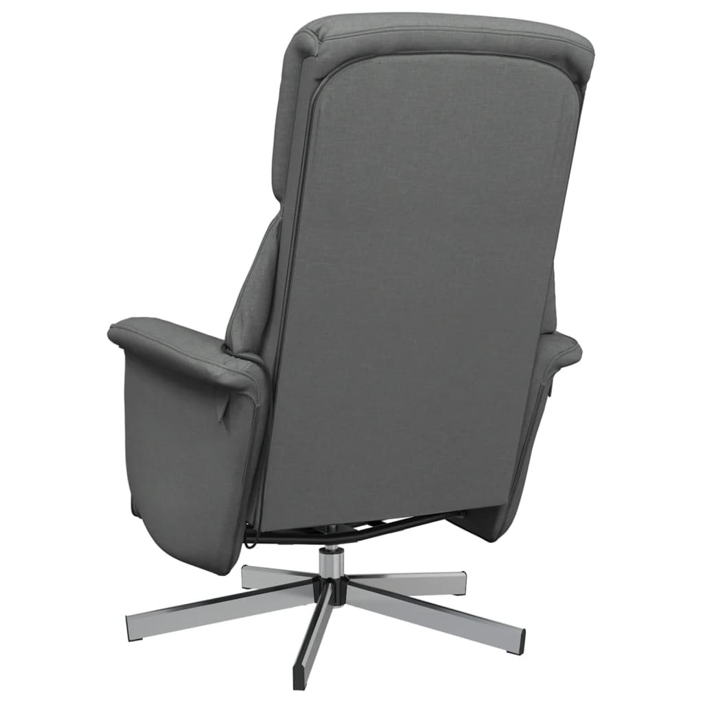 Fauteuil inclinable de massage et repose-pieds gris foncé tissu - XIOS