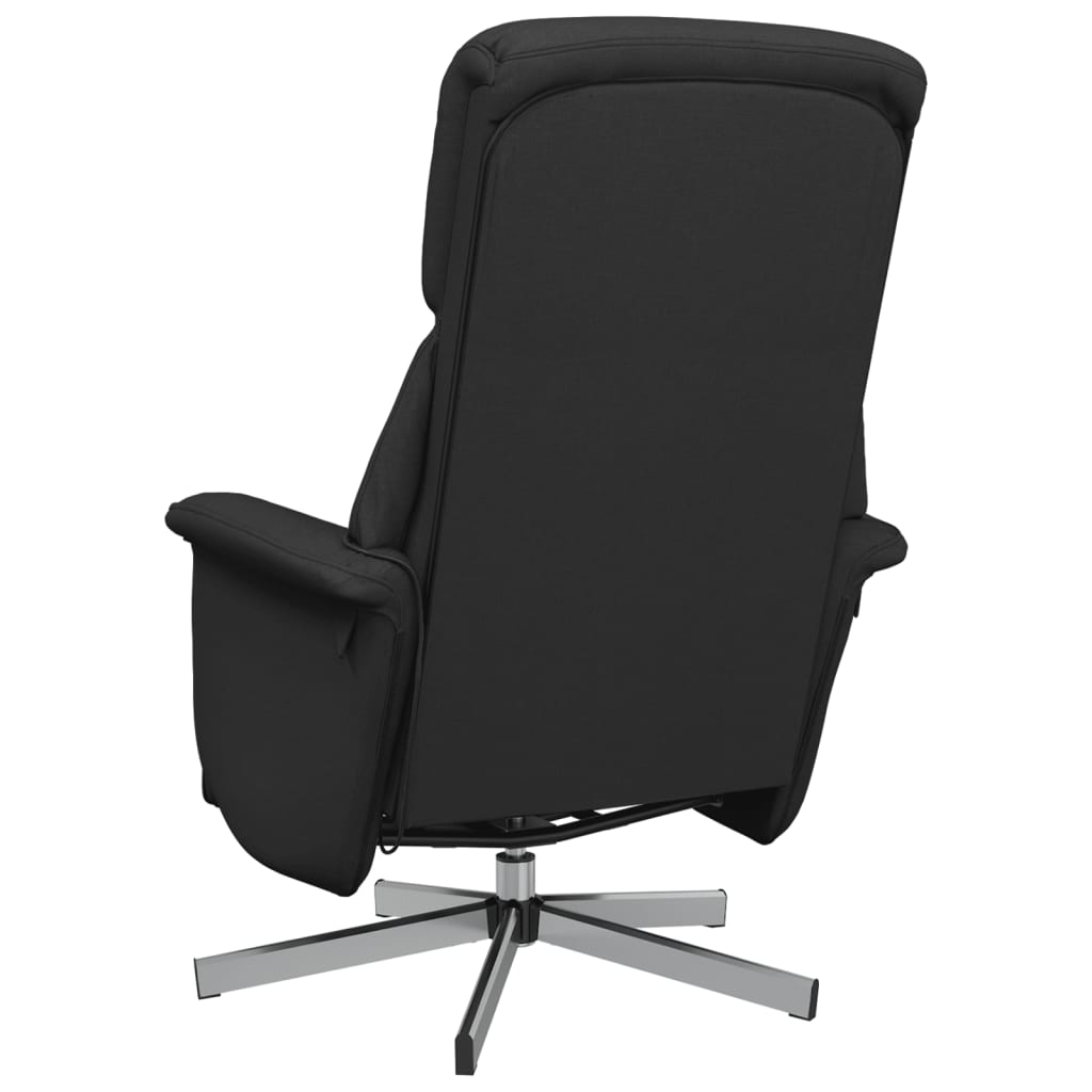 Fauteuil inclinable de massage avec repose-pieds noir tissu - XIOS