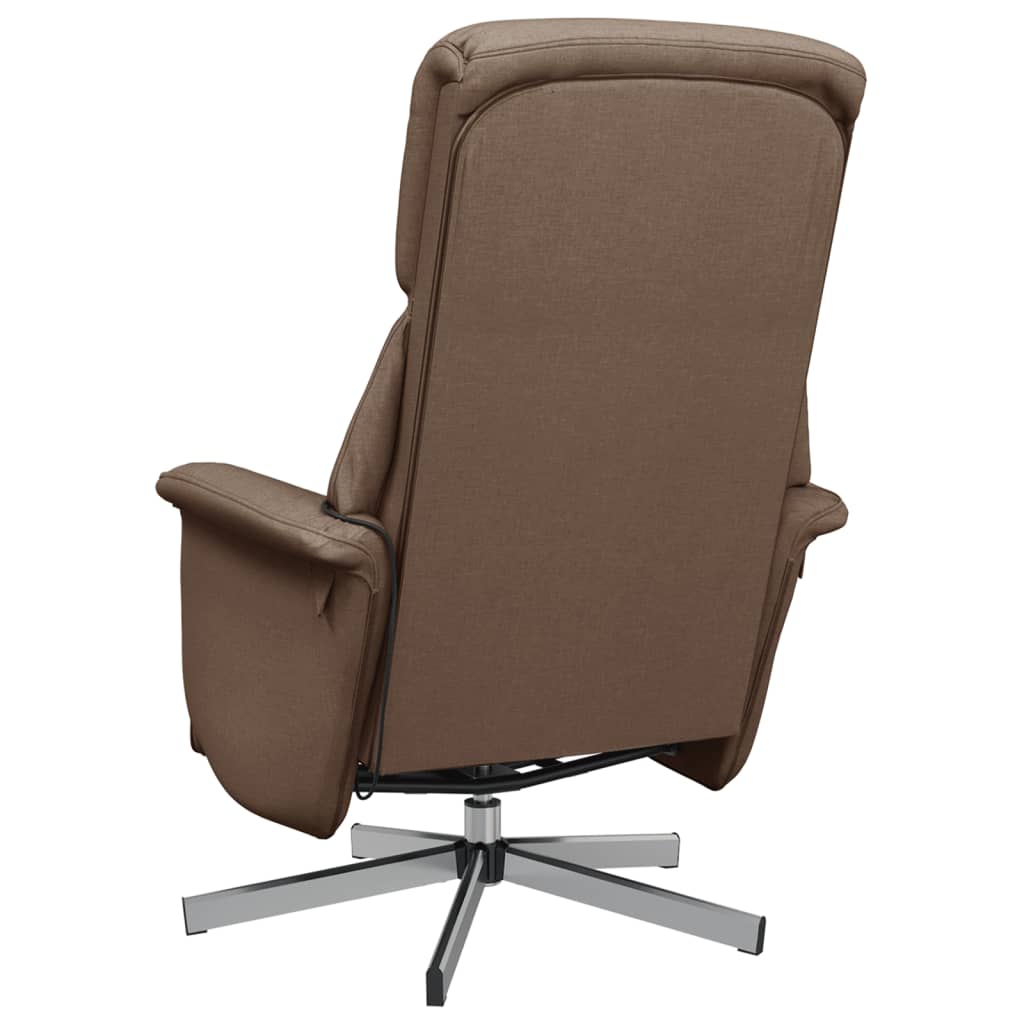 Fauteuil inclinable de massage avec repose-pieds marron tissu - XIOS