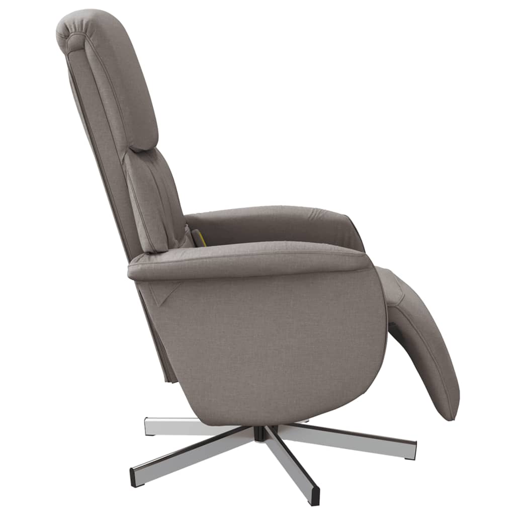 Fauteuil inclinable de massage avec repose-pieds taupe tissu - XIOS