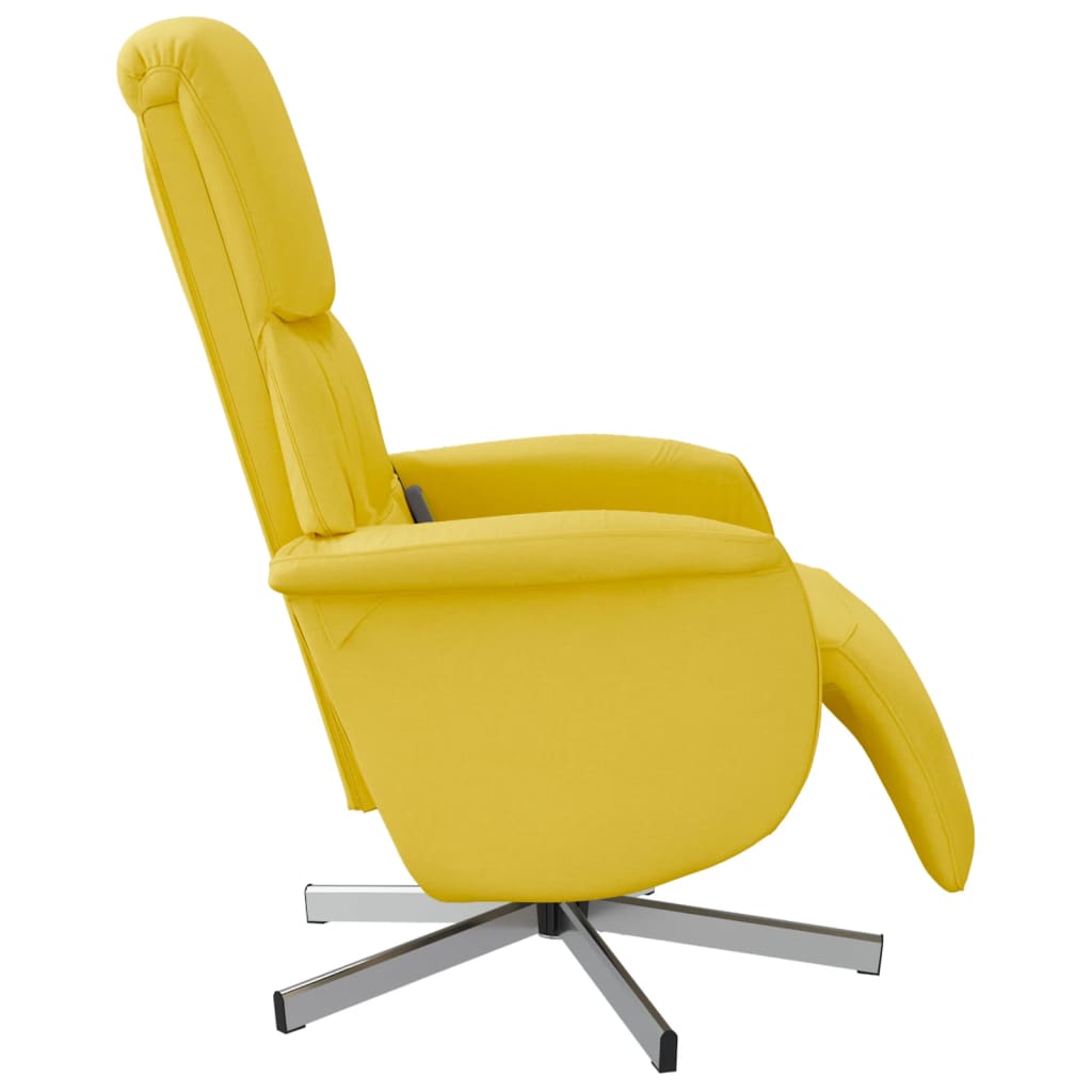 Fauteuil inclinable de massage repose-pieds jaune clair tissu - XIOS