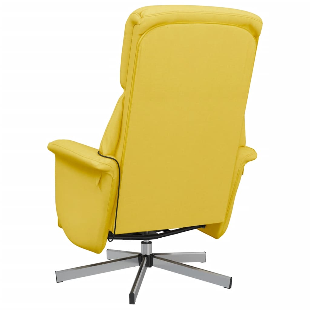 Fauteuil inclinable de massage repose-pieds jaune clair tissu - XIOS