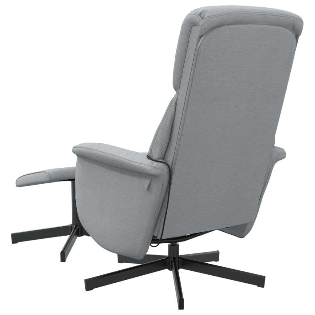 Fauteuil inclinable de massage et repose-pied gris clair tissu - XIOS