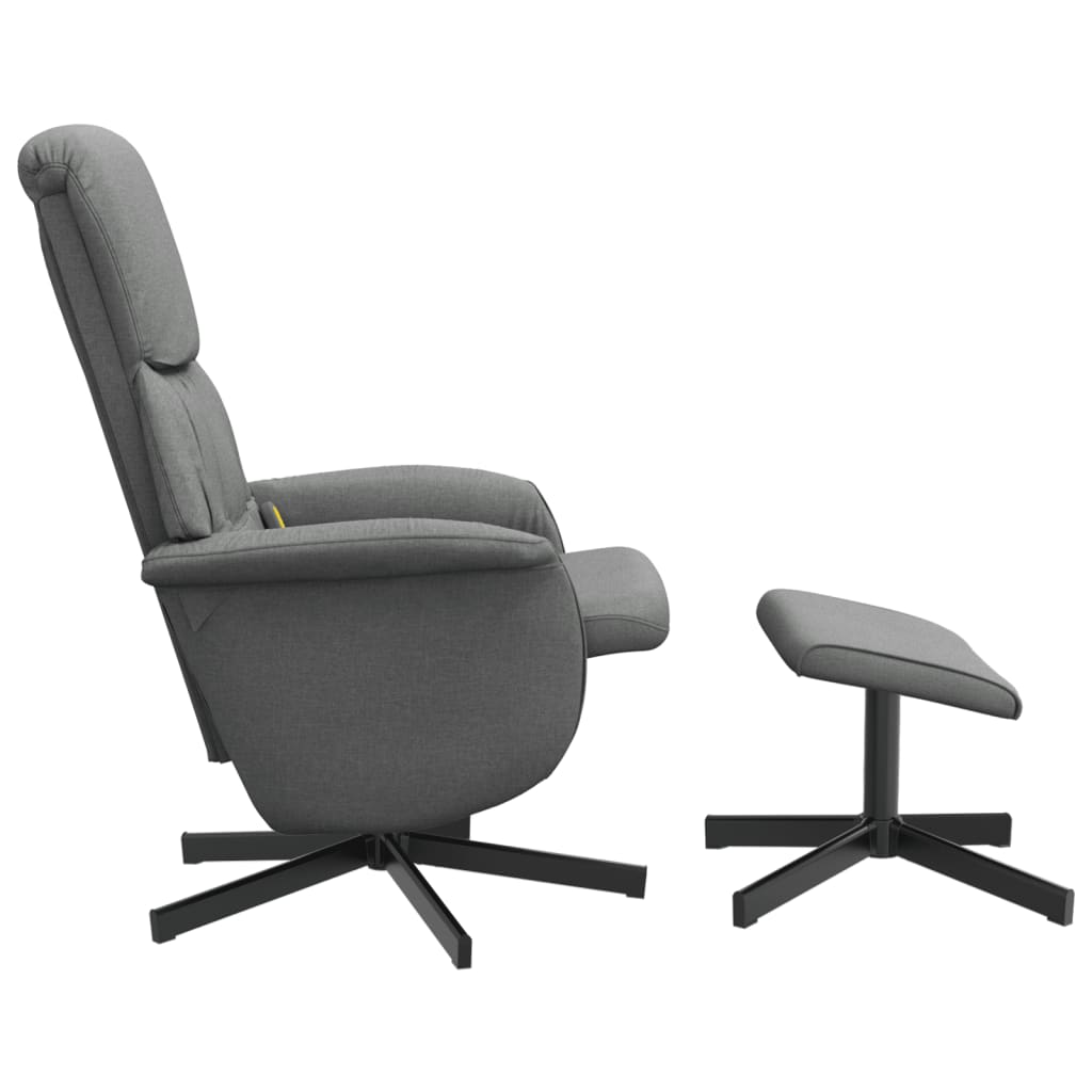 Fauteuil de massage inclinable et repose-pieds gris foncé tissu - XIOS