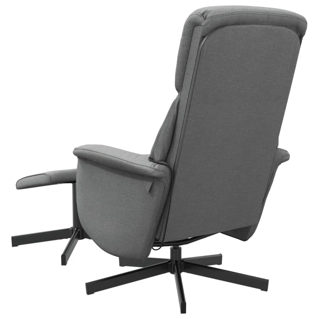Fauteuil de massage inclinable et repose-pieds gris foncé tissu - XIOS