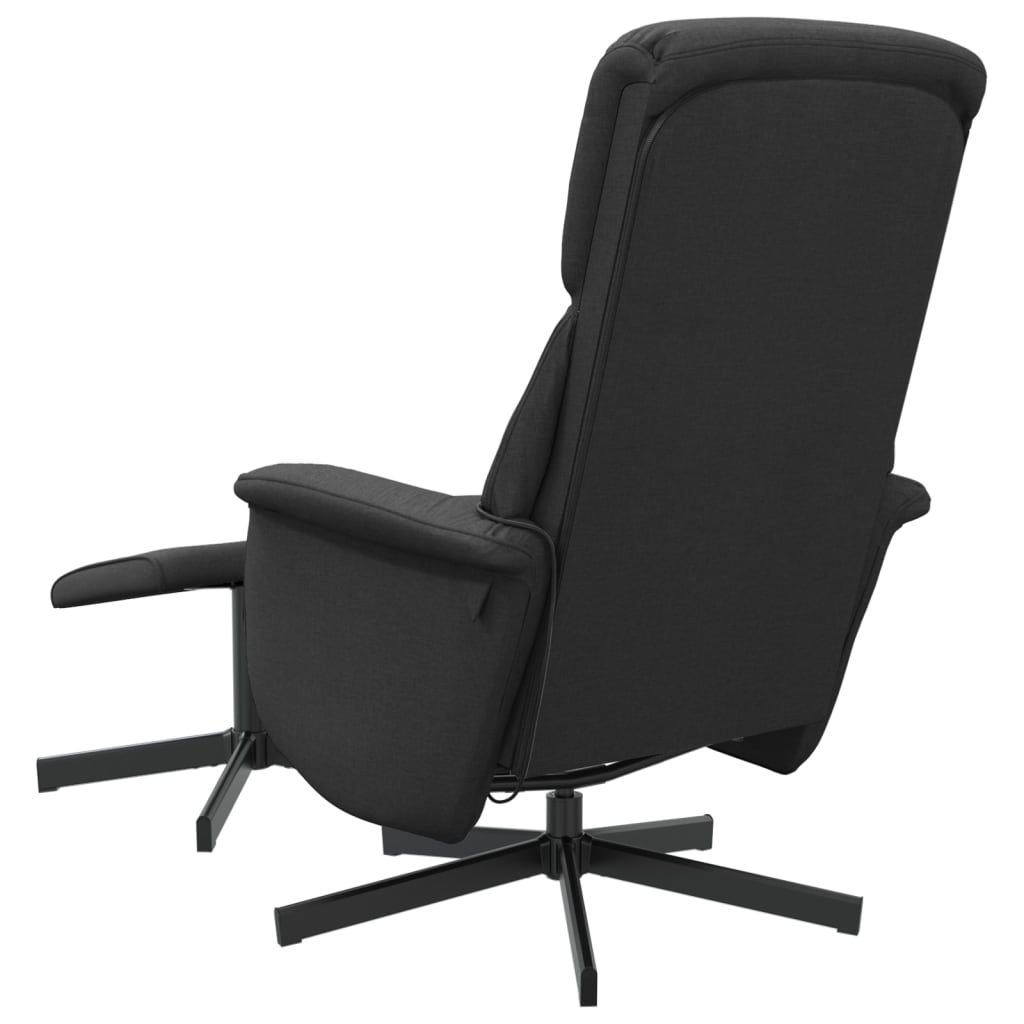 Fauteuil de massage inclinable avec repose-pied noir tissu - XIOS