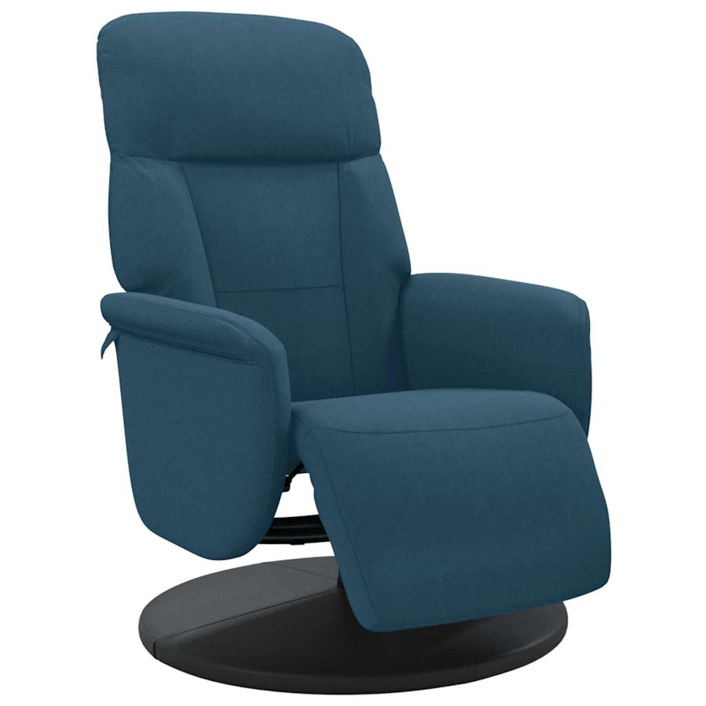 Fauteuil inclinable avec repose-pied bleu velours