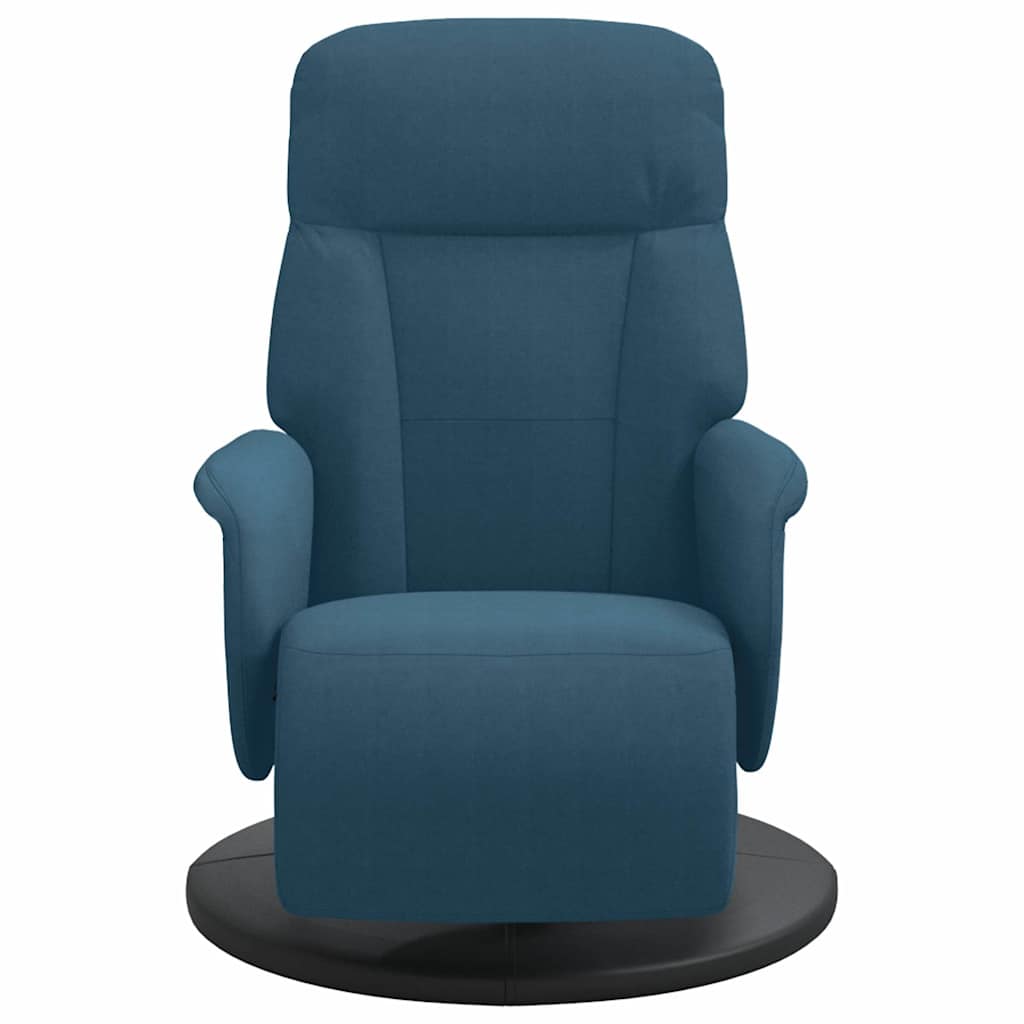 Fauteuil inclinable avec repose-pied bleu velours