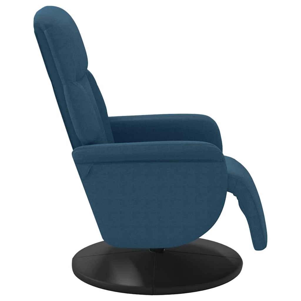 Fauteuil inclinable avec repose-pied bleu velours
