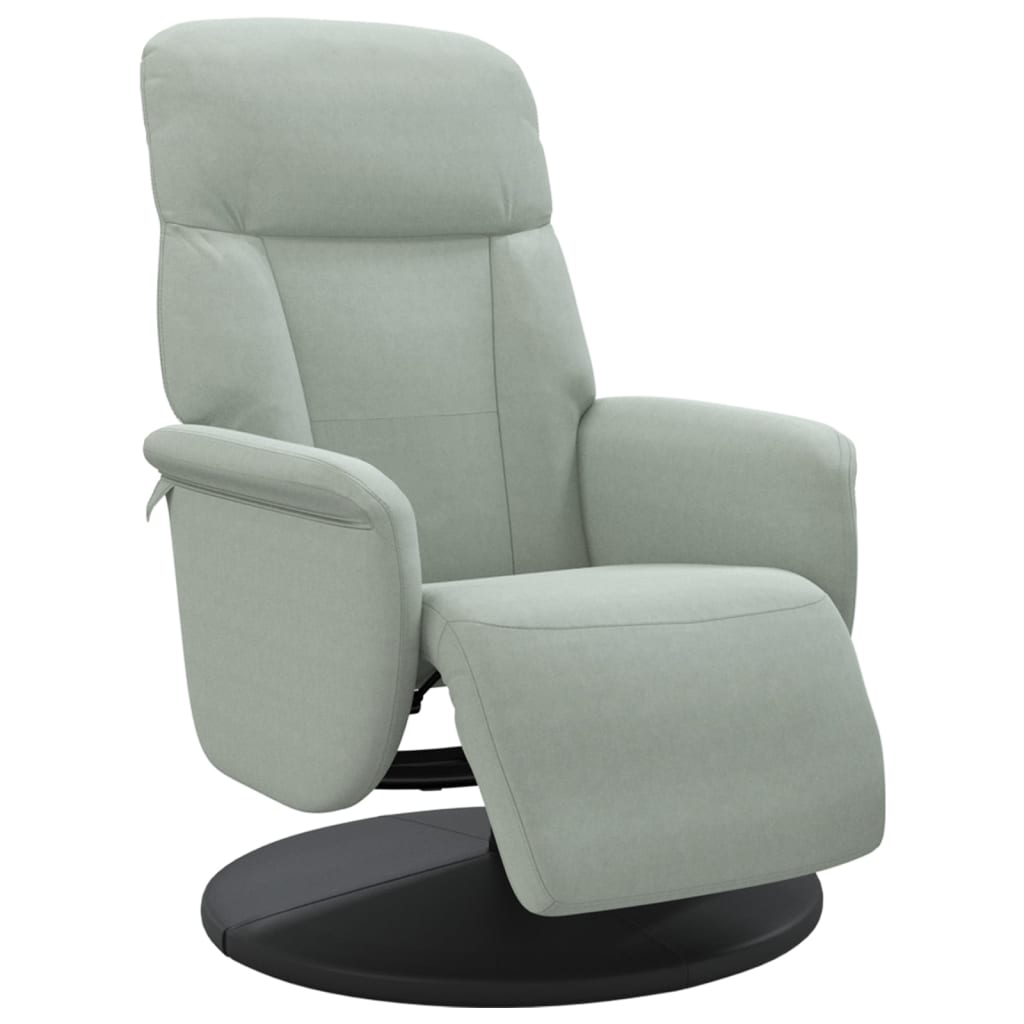 Fauteuil inclinable avec repose-pied gris clair velours - XIOS