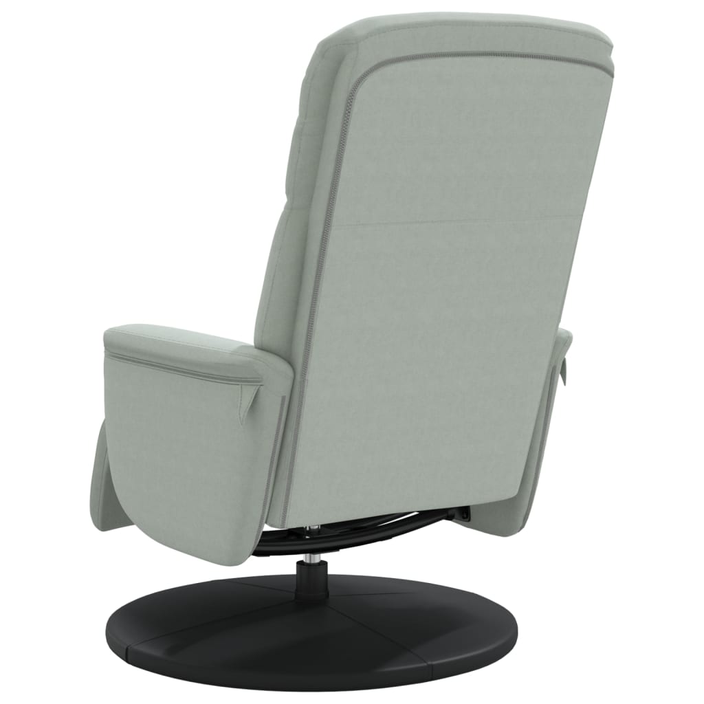 Fauteuil inclinable avec repose-pied gris clair velours - XIOS