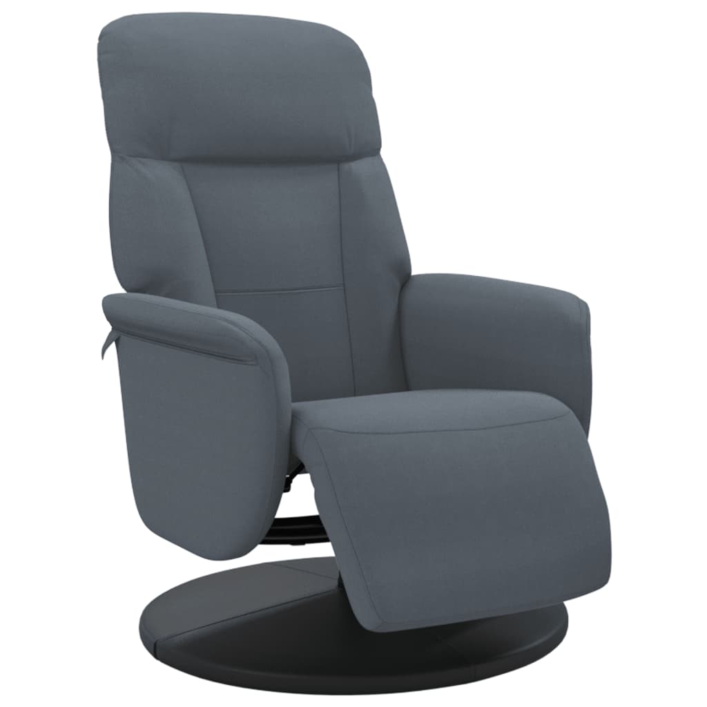 Fauteuil inclinable avec repose-pied gris foncé velours - XIOS