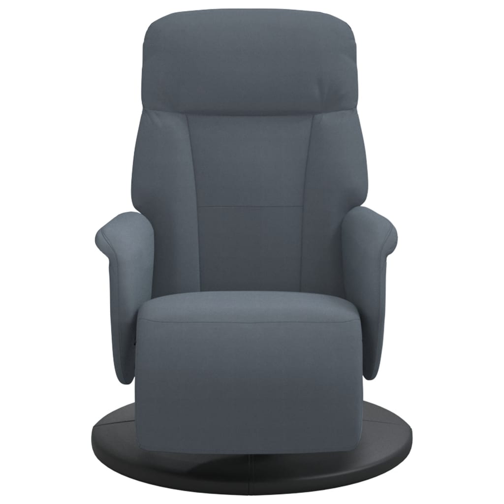 Fauteuil inclinable avec repose-pied gris foncé velours - XIOS