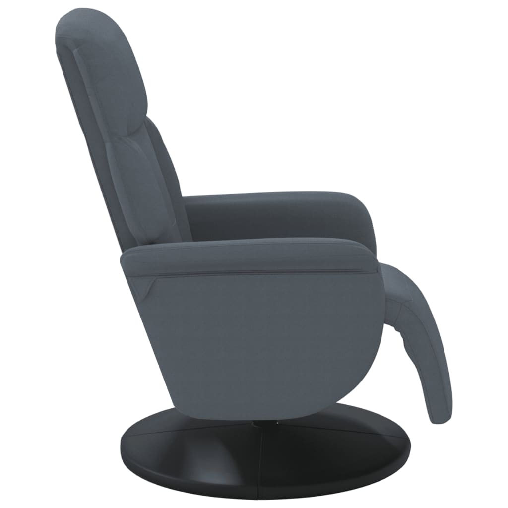 Fauteuil inclinable avec repose-pied gris foncé velours - XIOS