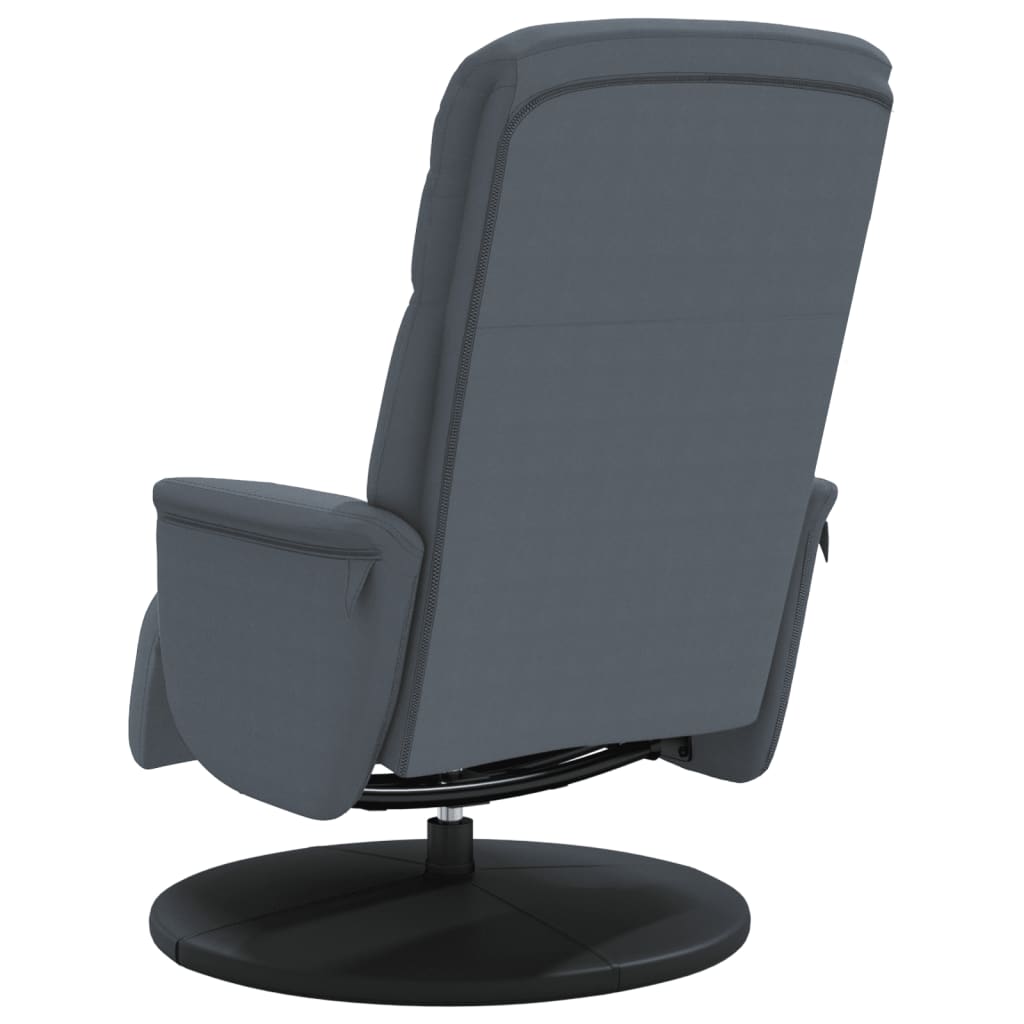 Fauteuil inclinable avec repose-pied gris foncé velours - XIOS