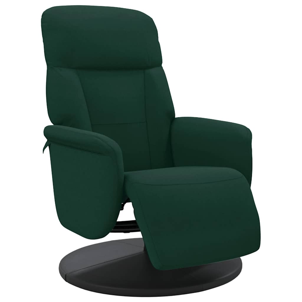 Fauteuil inclinable avec repose-pied vert foncé velours