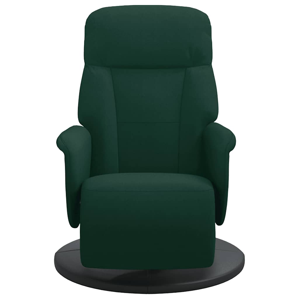 Fauteuil inclinable avec repose-pied vert foncé velours