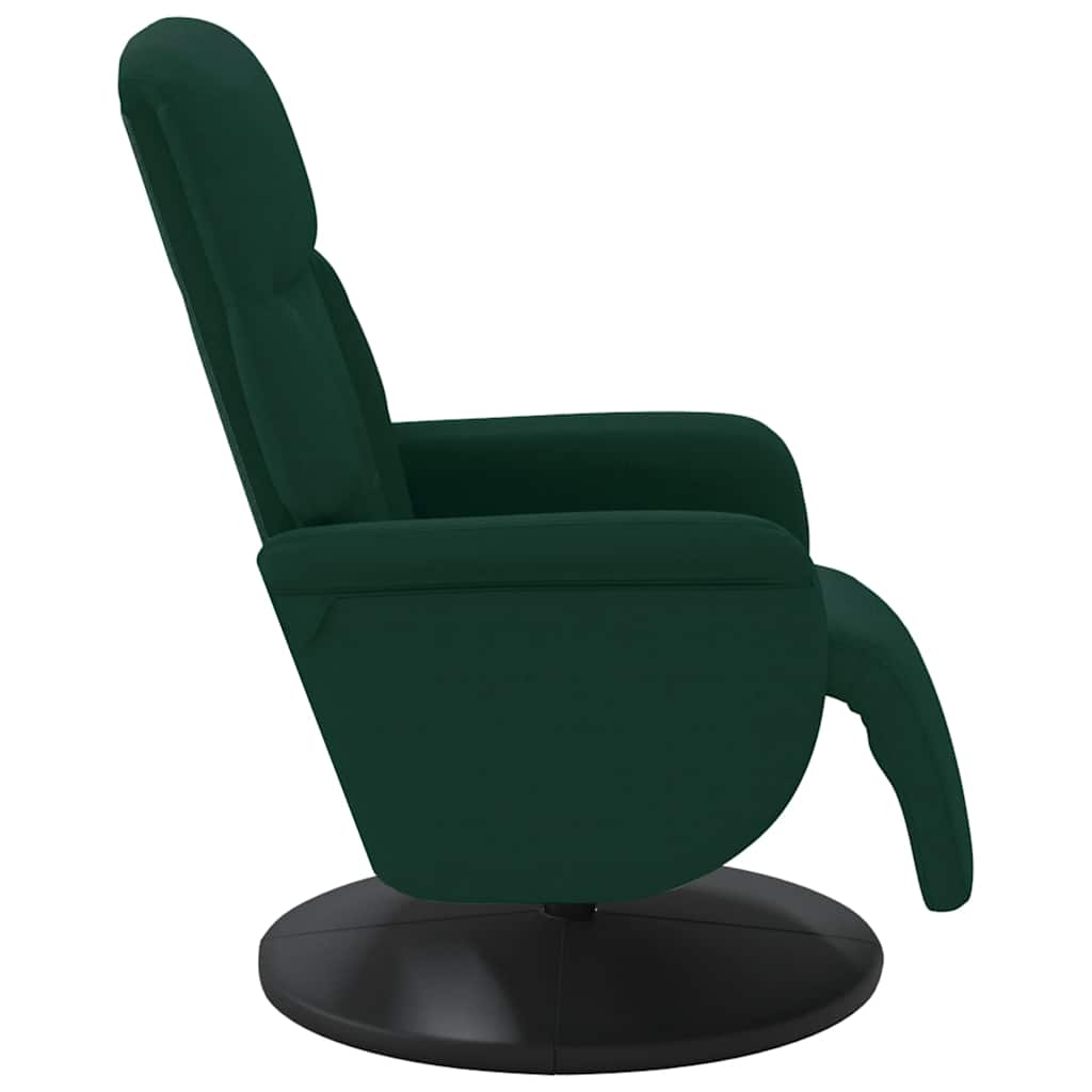 Fauteuil inclinable avec repose-pied vert foncé velours