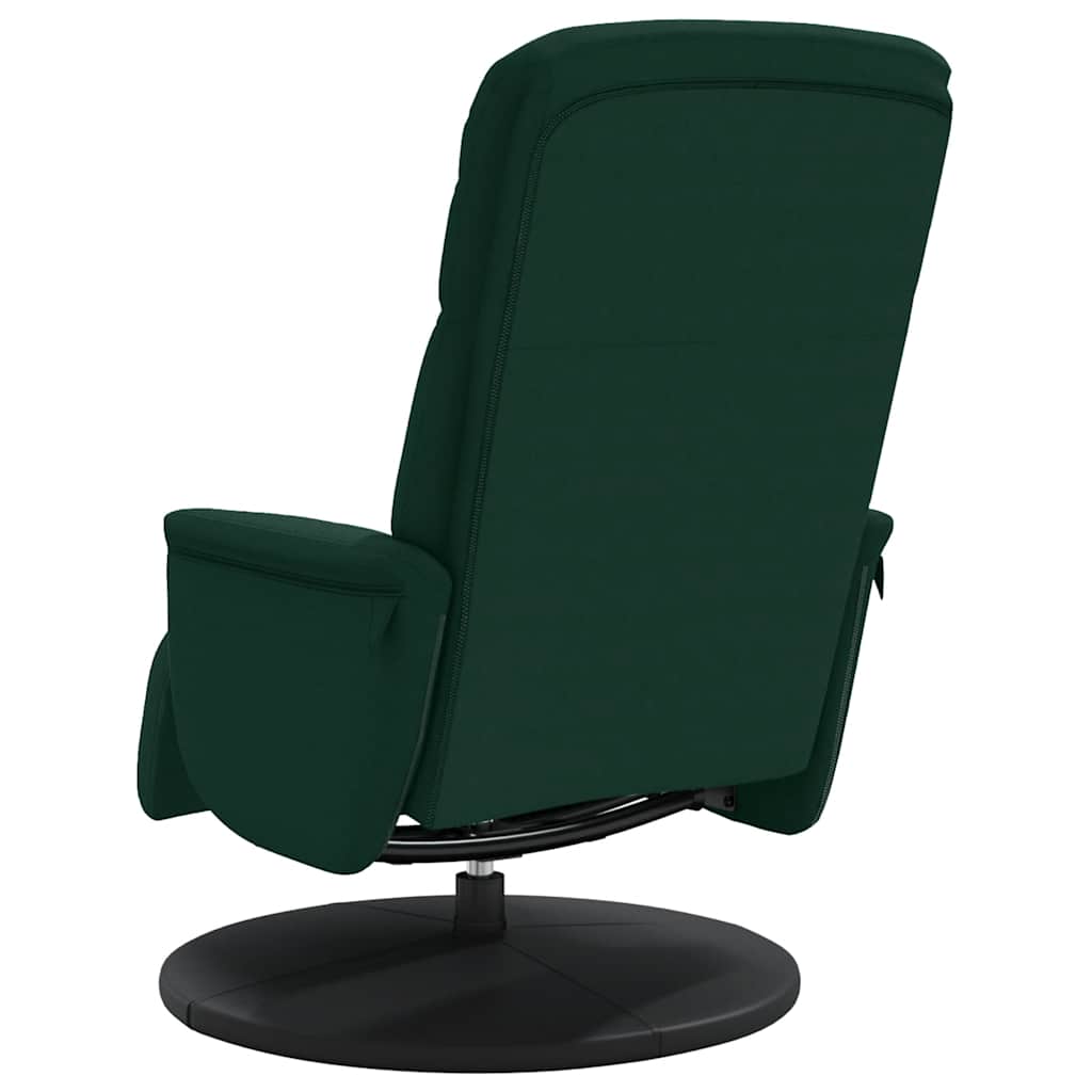 Fauteuil inclinable avec repose-pied vert foncé velours