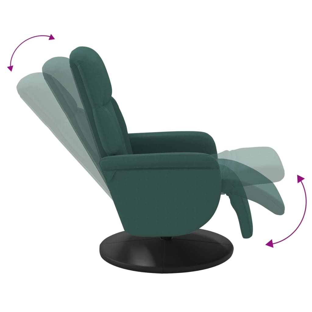 Fauteuil inclinable avec repose-pied vert foncé velours - XIOS