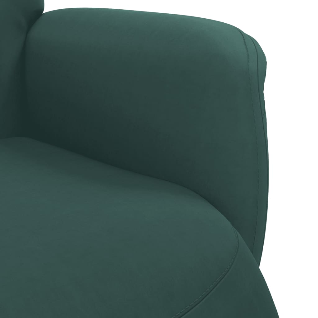 Fauteuil inclinable avec repose-pied vert foncé velours - XIOS