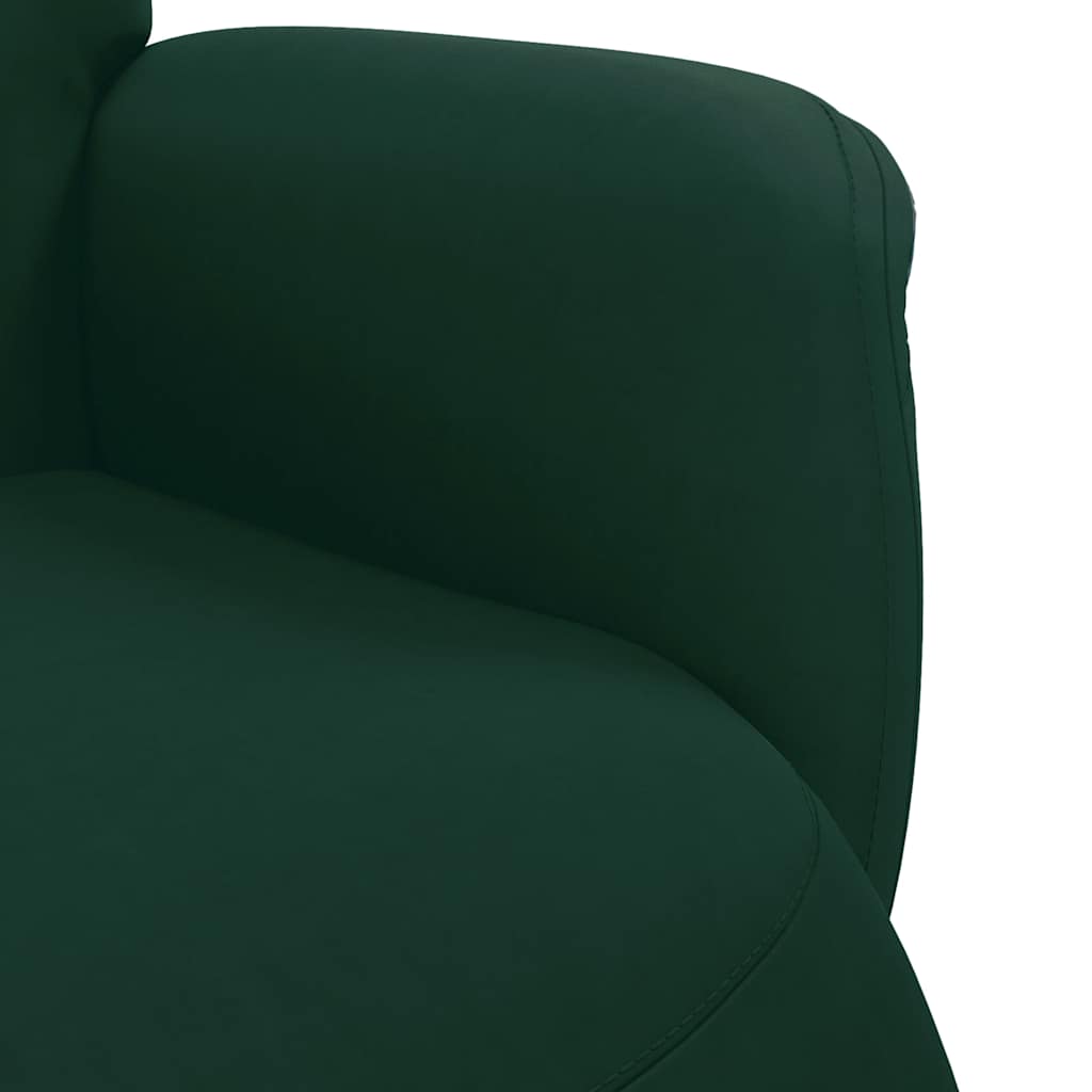 Fauteuil inclinable avec repose-pied vert foncé velours