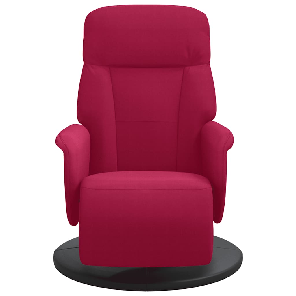 Fauteuil inclinable avec repose-pied rouge bordeaux velours - XIOS
