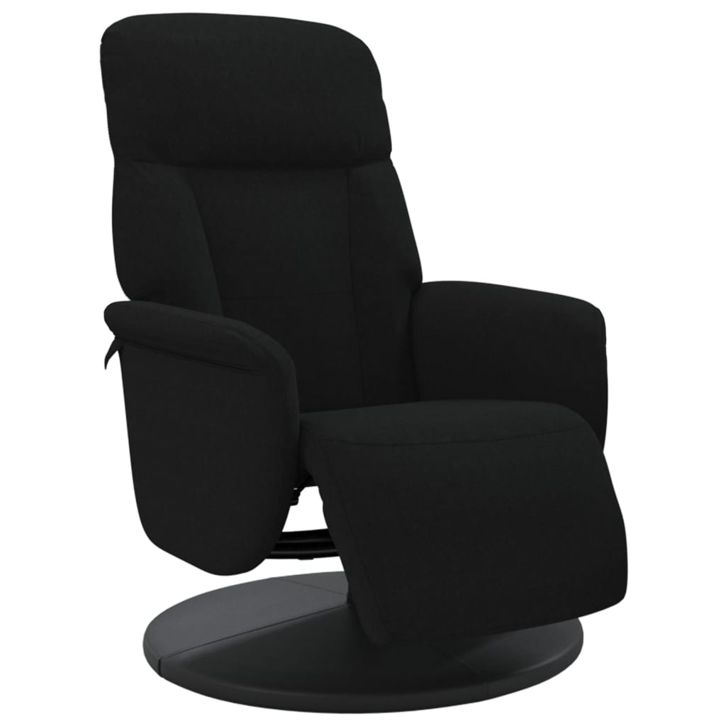 Fauteuil inclinable avec repose-pied noir velours - XIOS