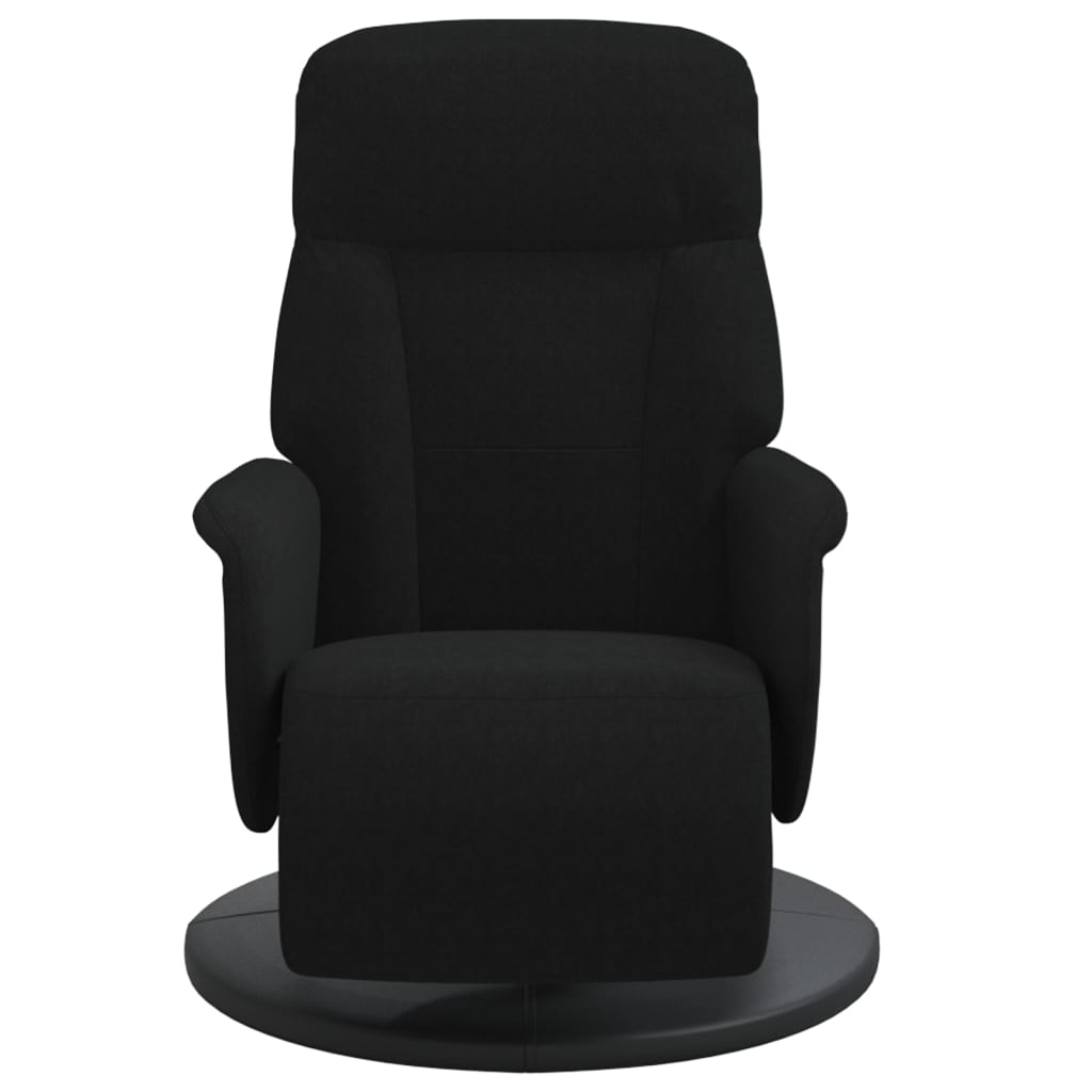 Fauteuil inclinable avec repose-pied noir velours - XIOS
