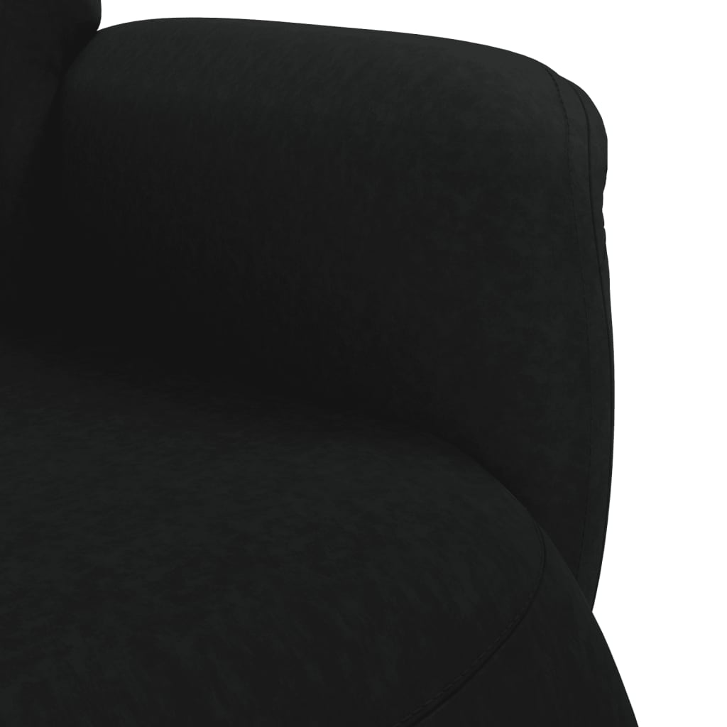 Fauteuil inclinable avec repose-pied noir velours - XIOS