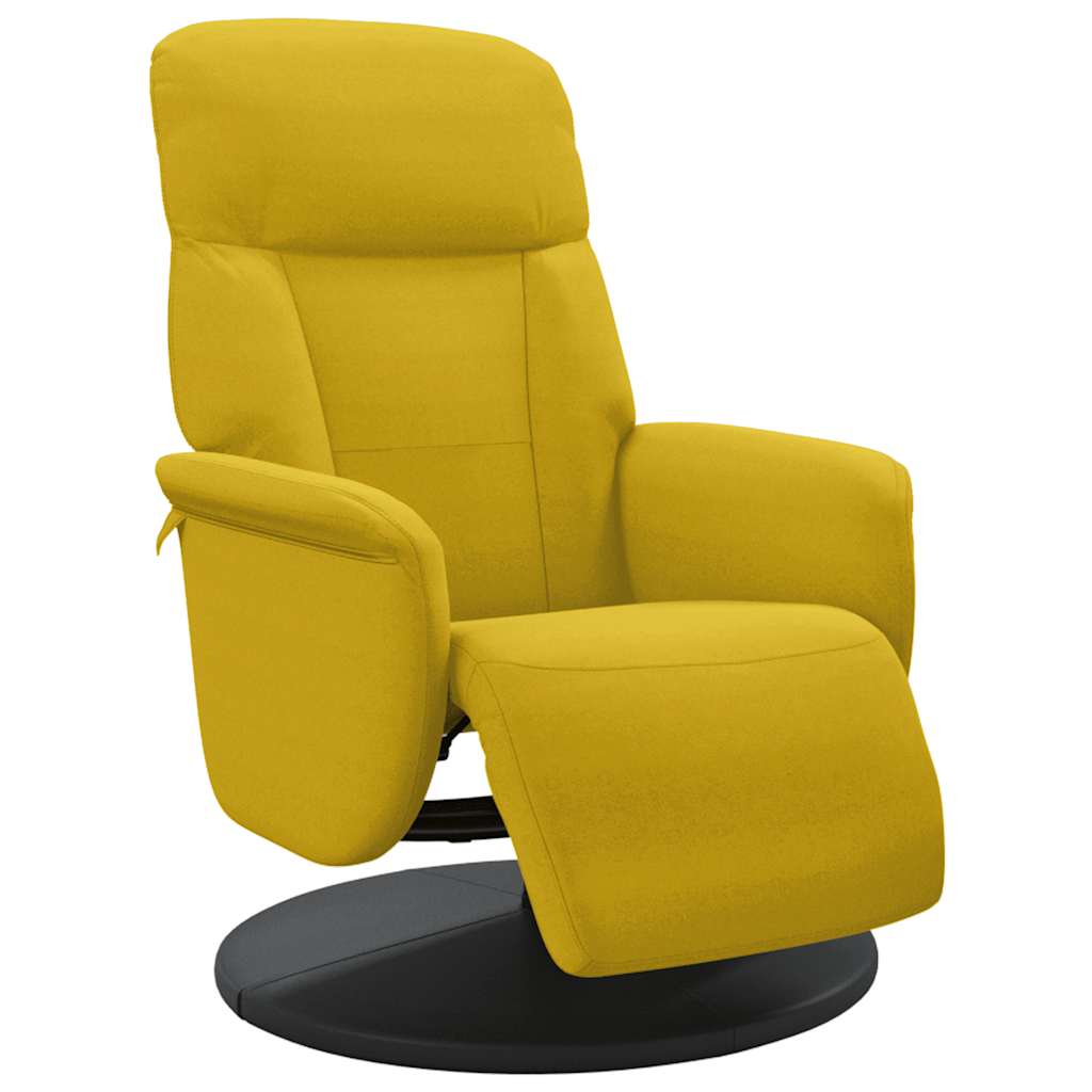 Fauteuil inclinable avec repose-pied jaune velours