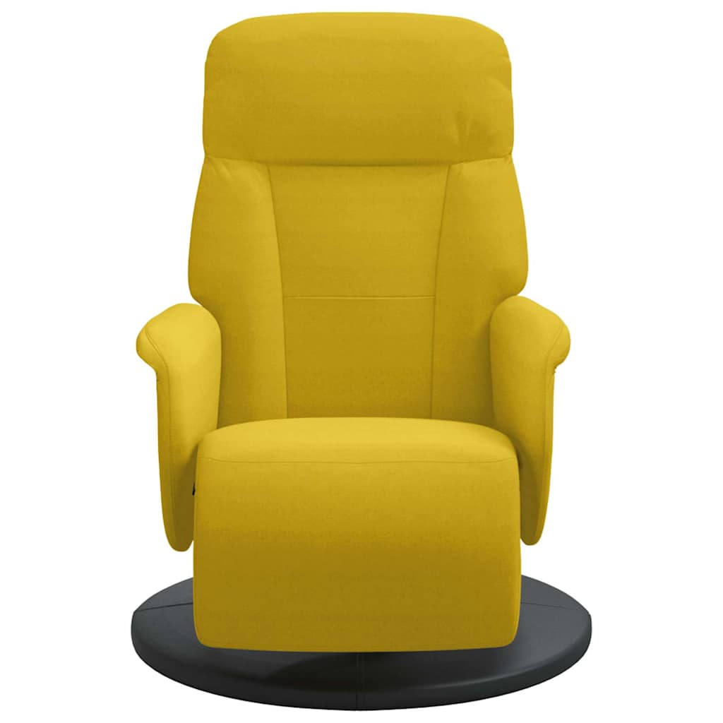 Fauteuil inclinable avec repose-pied jaune velours