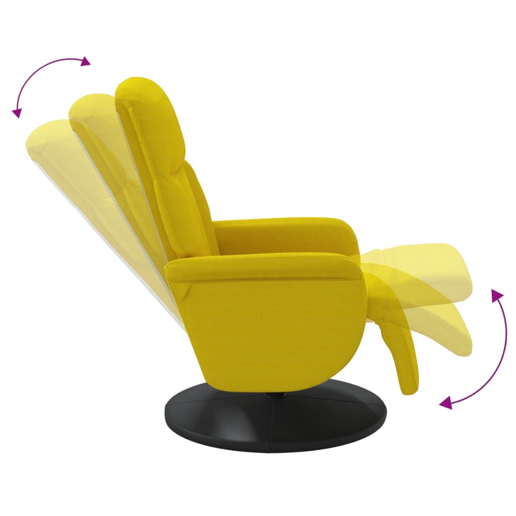 Fauteuil inclinable avec repose-pied jaune velours - XIOS