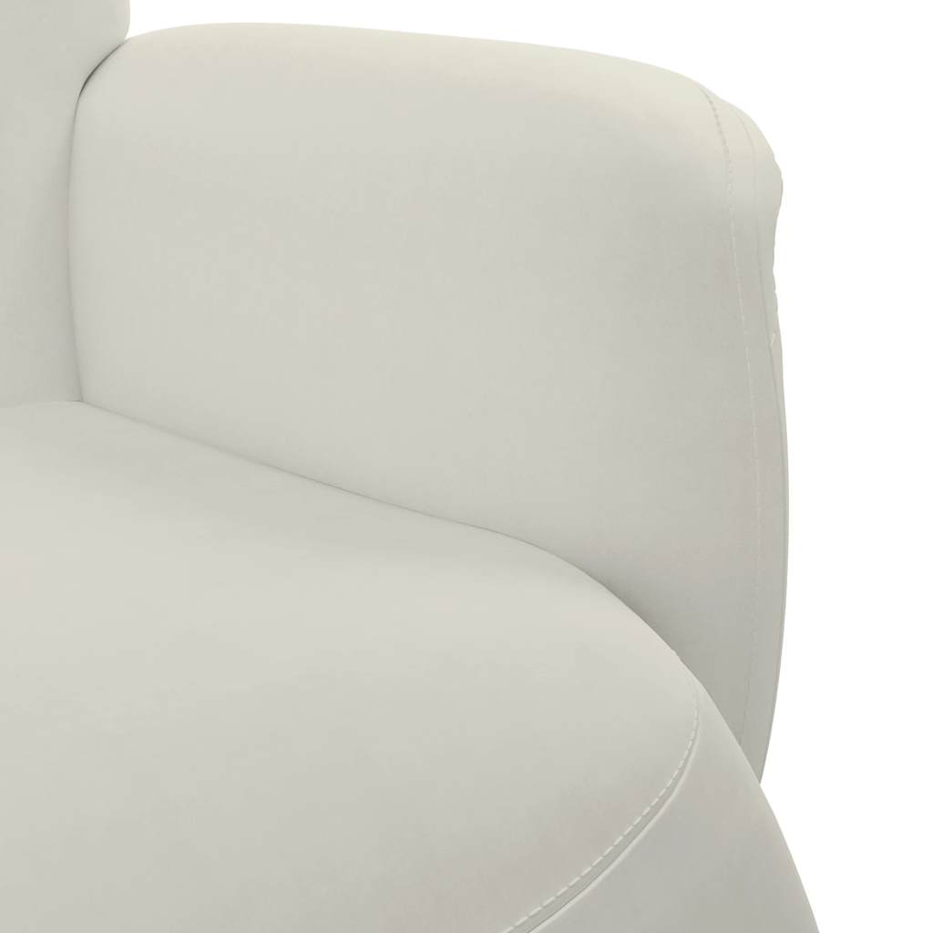 Fauteuil inclinable avec repose-pied crème velours