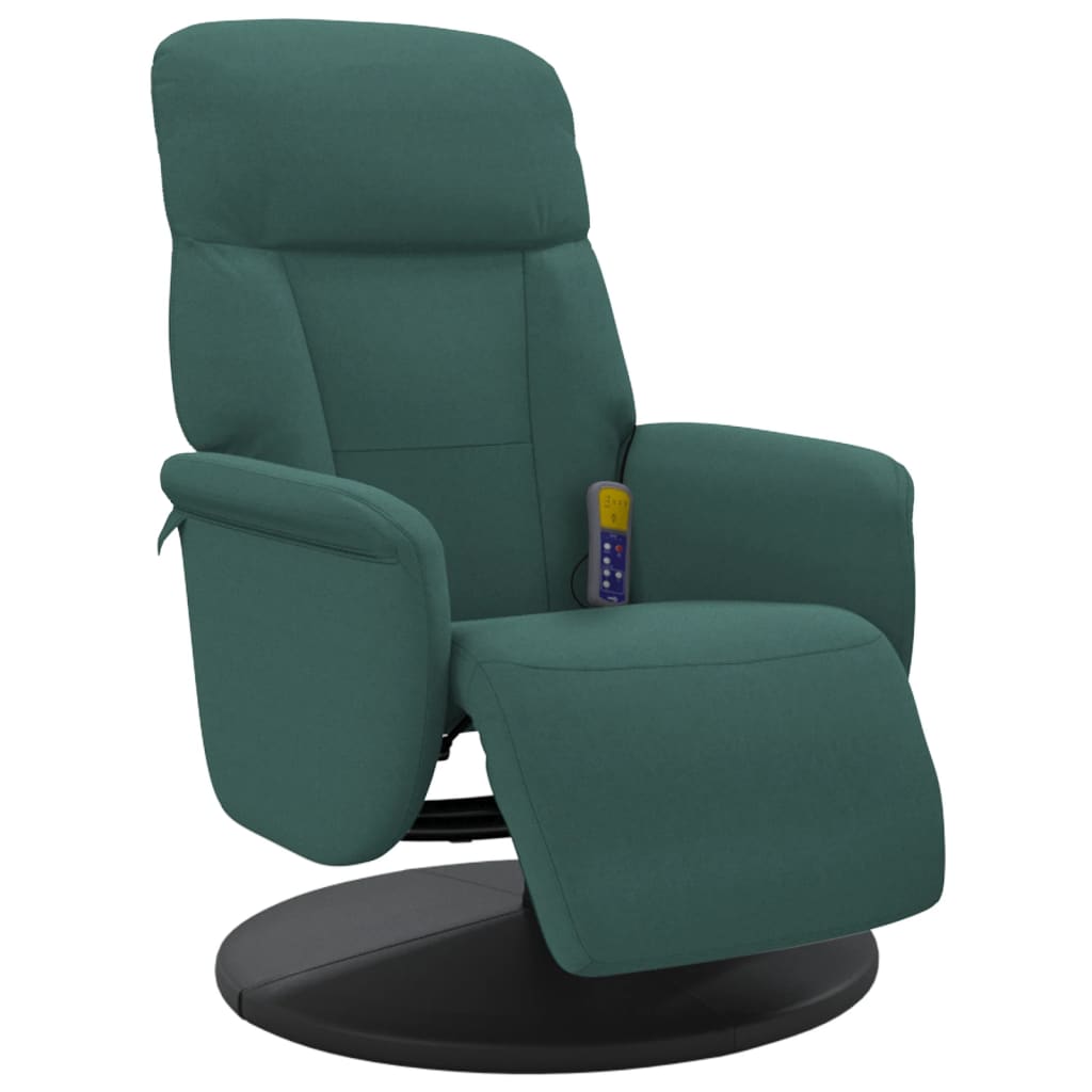 Fauteuil inclinable de massage repose-pied vert foncé velours - XIOS