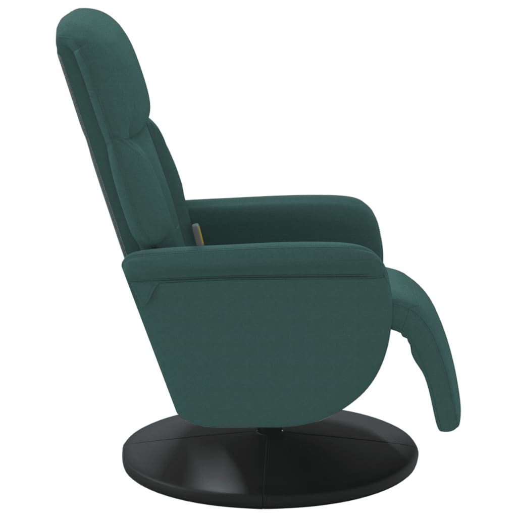 Fauteuil inclinable de massage repose-pied vert foncé velours - XIOS